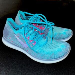 NIKE FREE RUN FLYKNIT blue 8 M women